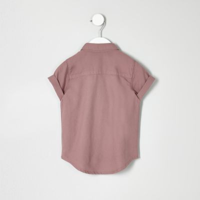 Mini boys pink Oxford shirt